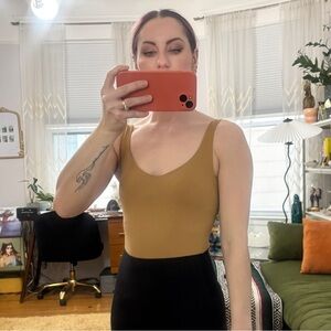 EUC FREE PEOPLE Intimately Terracotta / Burnt Orange Seamless Bodysuit - XS / S